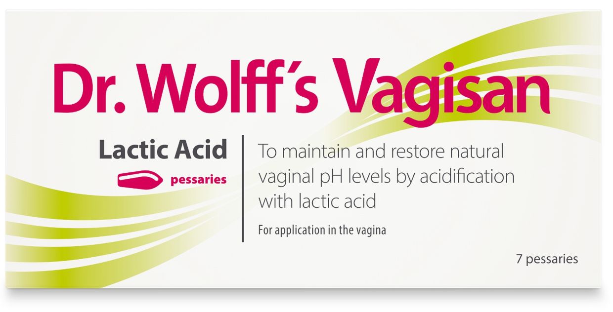 Dr. Wolff’s Vagisan Lactic Acid can aid in restoring vaginal pH balance.